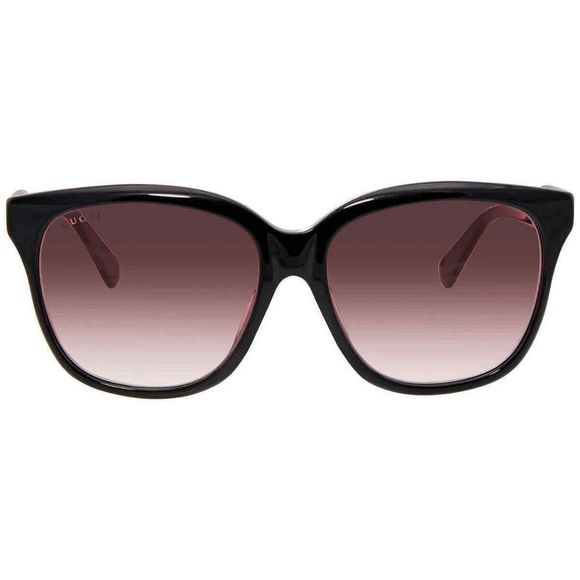 NEW Gucci Black and Purple Square Women\'s Sunglasses